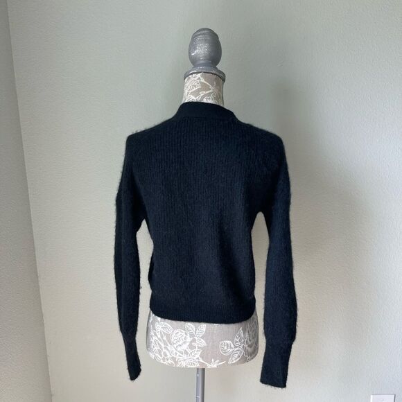 J. Crew Ribbed V-Neck Wool Cardigan Sweater in Black - Picture 6 of 12